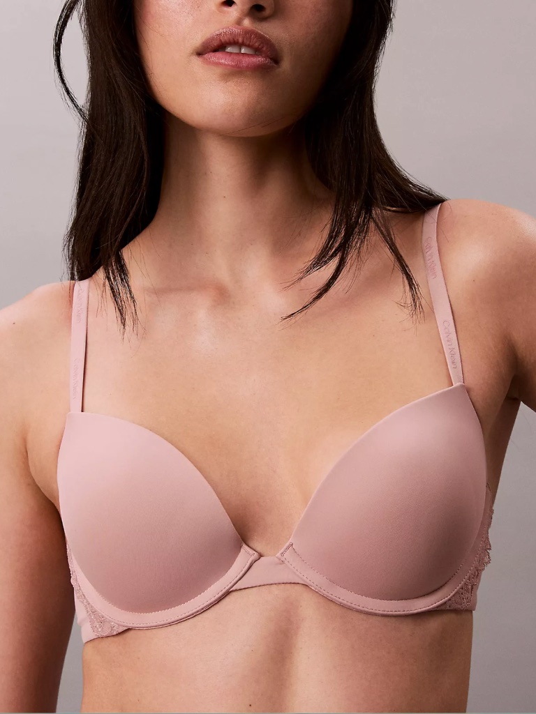 Calvin Klein Women's Attraction Push-Up Plunge Bra Pink 32b Nwt